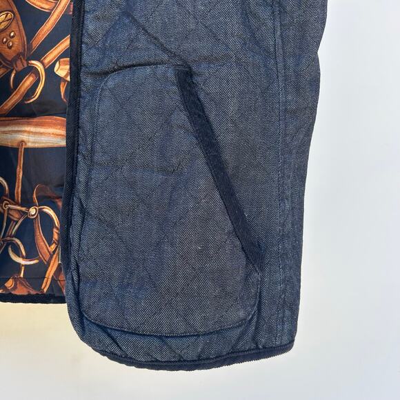 Vintage Ralph Lauren Reversible Denim Jean Equestrian Bridle Vest Large Horse - Picture 7 of 14